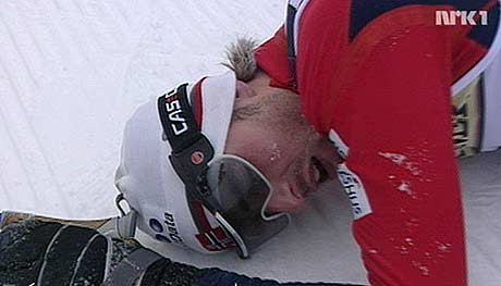 Magnus Moan tar ut alt og blir nr. 3 i Oberhof (Foto: NRK) Magnus Moan tar ut alt og blir nr. 3 i Oberhof (Foto: NRK)