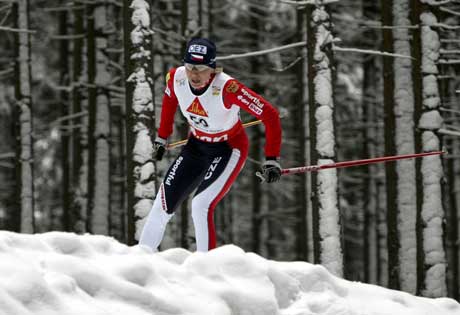 Katerina Neumannova på vei til seier på hjemmebane i Nove Mesto. (Foto: Reuters/Scanpix)