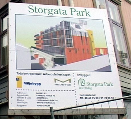 Storgata Park har vært et omstridt byggeprosjekt (Foto: Stein Schinstad)