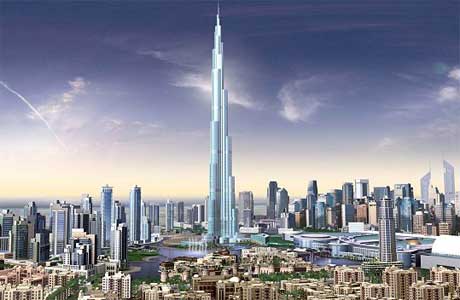 Burj Dubai kalles verdens hyeste trn. Det rager 800 meter opp mot himmelen.

