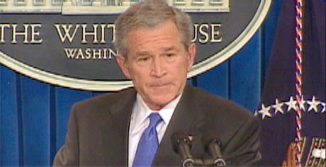 Bush holdt sin første pressekonferanse siden midt i desember. (Foto: Reuters-TV)