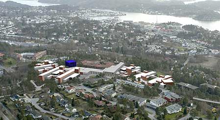 Høgskolestyret går inn for denne løsningen i Grimstad (Arkitekter Drange og Aanonsen)