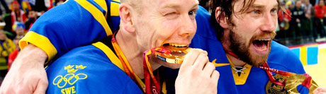 Sundin og Forsberg - ishockey - Sverige OL-gull (Foto: Reuters)