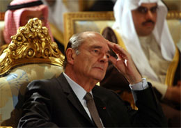 Jaques Chirac er på offisielt besøk i Saudi-Arabia. (Foto. Reuters/Scanpix)