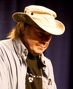 Åpnet festivalen: Neil Young åpnet årets utgave av SXSW i Austin, Texas. Foto: Per Ole Hagen, NRK.