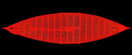 Slik ser skipet ut med laserøyne ovenfra. Slik ser skipet ut med laserøyne ovenfra.