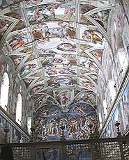 Michelangelos fantastiske fresker i det Sixtinske kapell. Foto Nina Skurtveit/NRK.