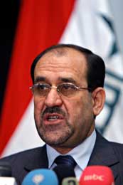 Jawad al-Maliki i sjiaalliansen opplyser at Jaafari har stilt plassen sin til disposisjon (Scanpix/AP)