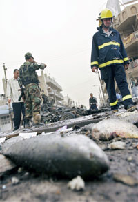 Det har vært minst sju bombeeksplosjoner i Bagdad i dag. (Foto: AP/Scanpix)