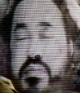 Dette bildet av den drepte Abu Musab Al Zarqawi er sendt ut av den amerikanske hæren.