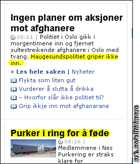 Haugesunds Avis melder at purken ikke vil gripe inn mot afghanerne, og at det skyldes at de har satt seg i ring for å føde. (Innsendt av Leif Olav Jøsang) Haugesunds Avis melder at purken ikke vil gripe inn mot afghanerne, og at det skyldes at de har satt seg i ring for å føde. (Innsendt av Leif Olav Jøsang)