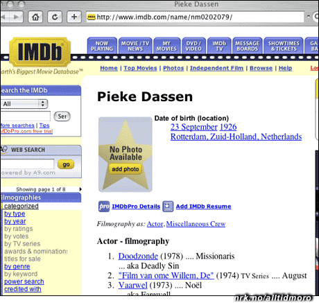  Nederlandsk skuespiller: Pieke Dassen. 