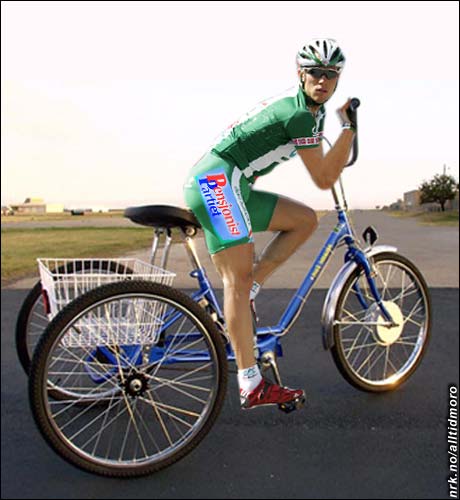 I 2004 syklet Hushovd for Pensjonistpartiet i Tour de France.