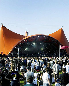 Legendariske Orange Scene på Roskilde har en kapasietet på 60.000 tilskuere. Foto: Scanpix. 