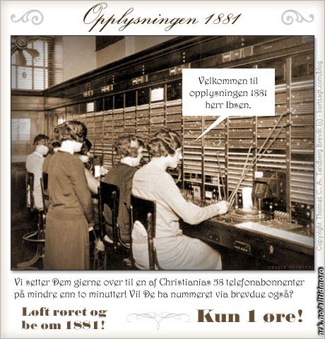 Opplysningstjenester via telefon høres litt ... 1881 ut. (Innsendt av Thomas C.A. Tandberg Brevik, kortsagt.com/blog)