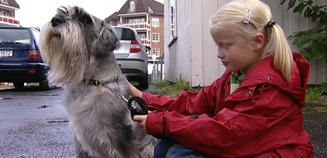 Jenny Berge fikk hjelp til å kurere hundeskrekken sin av psykolog godt assistert av hunden Diva.