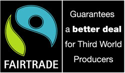  Fairtrade-logoen er en internasjonal merkeordning og garanterer rettferdig handel. Foto: NRK/FBI
