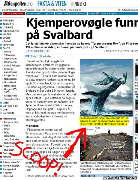 Et 150 millioner år gammelt fotografi: Ingen tvil om at Tore Sponga fra BT har lang fartstid i bransjen. (Innsendt av Hr Fahre)