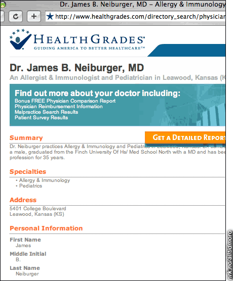 Dr. Neiburger spiser neppe mye junk-food. 