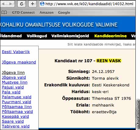 Hvitvasking av penger, eller bare et blenda-hvitt rulleblad? Denne estiske lokalpolitikeren heter Rein Vask.