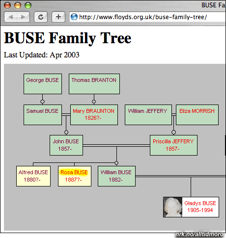 I stamtreet til familien Buse finner vi også en Rosa Buse. 