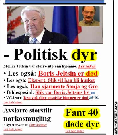 VG.no med en lettere grotesk sammenstilling. (Innsendt av Linda) VG.no med en lettere grotesk sammenstilling. (Innsendt av Linda)