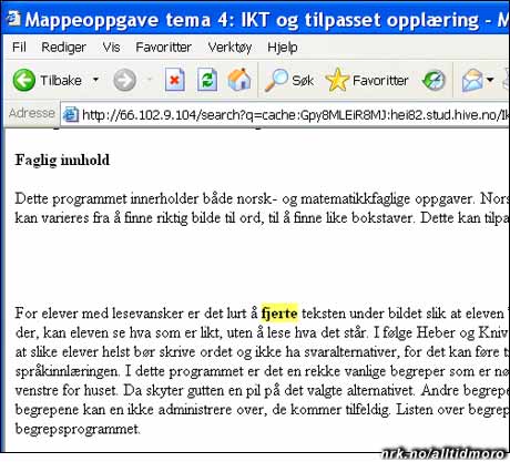 Sitat fra Høgskolen i Vestfold: "For elever med lesevansker er det lurt å fjerte teksten..." (Innsendt av Mr. T.) Sitat fra Høgskolen i Vestfold: "For elever med lesevansker er det lurt å fjerte teksten..." (Innsendt av Mr. T.)
