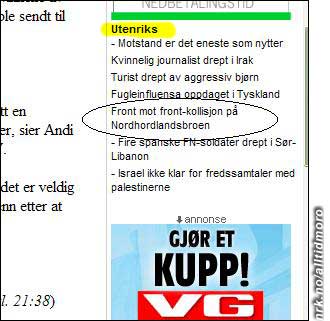 Nordhordlandsbroen ligger så langt vekk at den kommer i kategorien "utenriks", mener VG.no. (Innsendt av RuFo) Nordhordlandsbroen ligger så langt vekk at den kommer i kategorien "utenriks", mener VG.no. (Innsendt av RuFo)