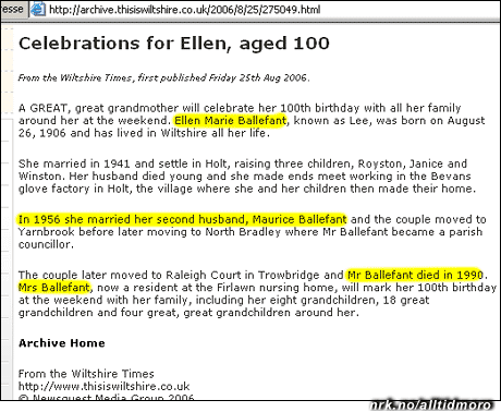 Vi gratulerer: Ellen Marie Ballefant fyller 100 år!