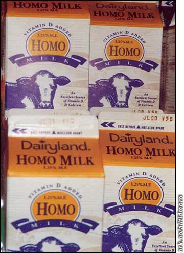 Homogenisert melk: I Canada selges det som Homo Melk.