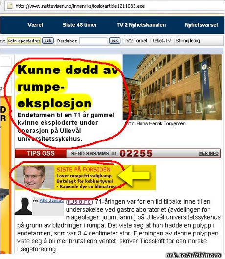 Nettavisen: Størst på rumpenyheter! (Innsendt av Marte) Nettavisen: Størst på rumpenyheter! (Innsendt av Marte)