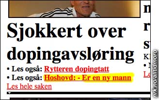 Hushovd er blitt en helt ny mann, melder VG.no. Han har også skiftet navn, og kaller seg nå "Hoshovd". Hushovd er blitt en helt ny mann, melder VG.no. Han har også skiftet navn, og kaller seg nå "Hoshovd".