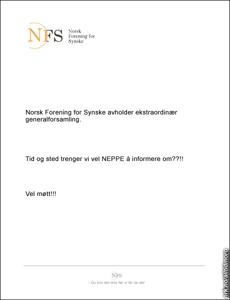 Innkallingen som Märtha nå får i posten. (Alltid Moro)