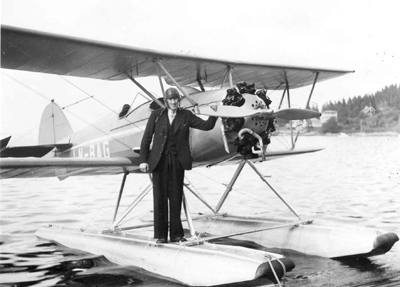 Svein Hovland fr Borgund var den andre fr Sogn og Fjordane som tok flysertfikat. Biletet er utlnt av Kre Hovland.
