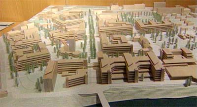 Modell av det nye regionsykehuset i Trondheim, RiT 2000