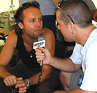Lars Ulrich blir intervjuet på deres forrige turne.